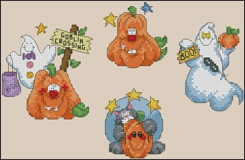 Cute Halloween Pumpkins & Ghosts