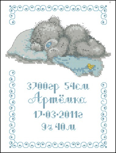 Teddy Bear Birth Sampler