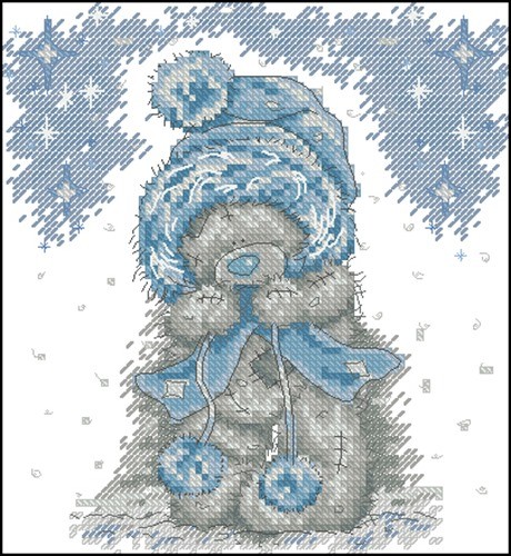 Bear in Blue Winter Hat