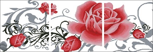 Триптих Розы (код 66910)