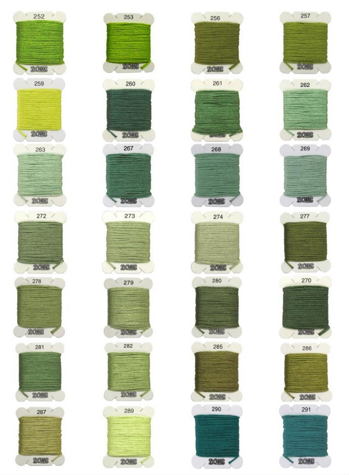 Dome Embroidery Floss Color Chart # 252 – 291