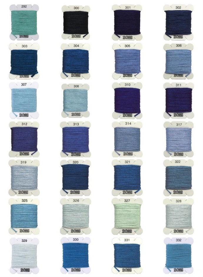 Dome Embroidery Floss Color Chart # 292 – 332