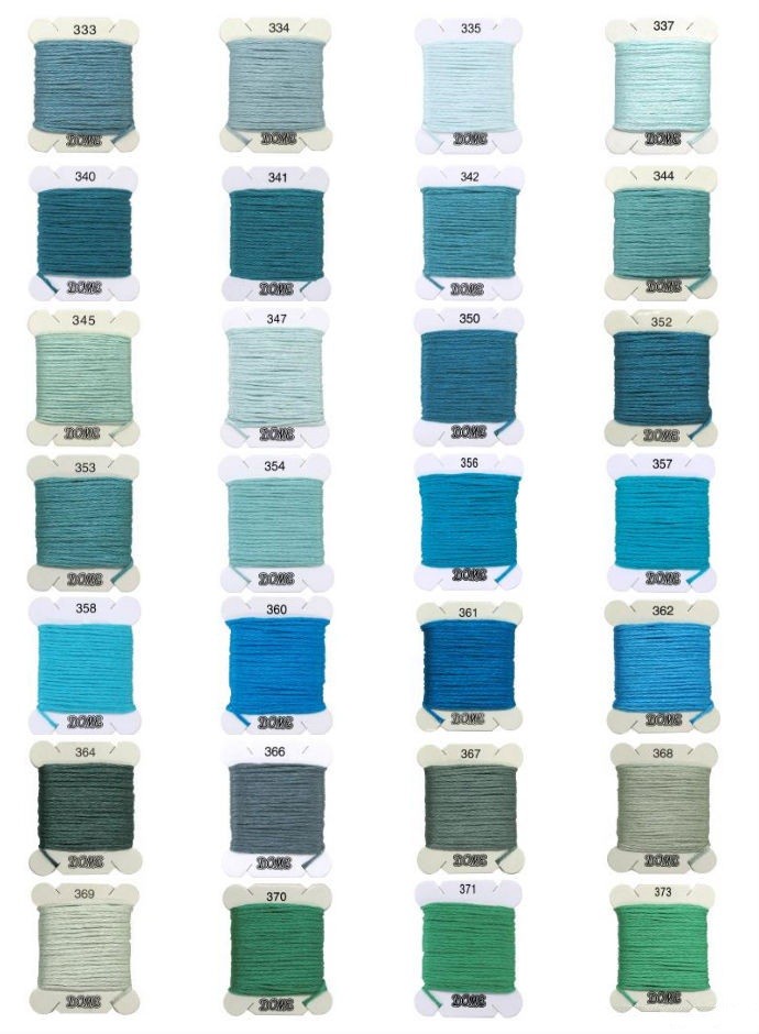 Dome Embroidery Floss Color Chart # 333 – 373