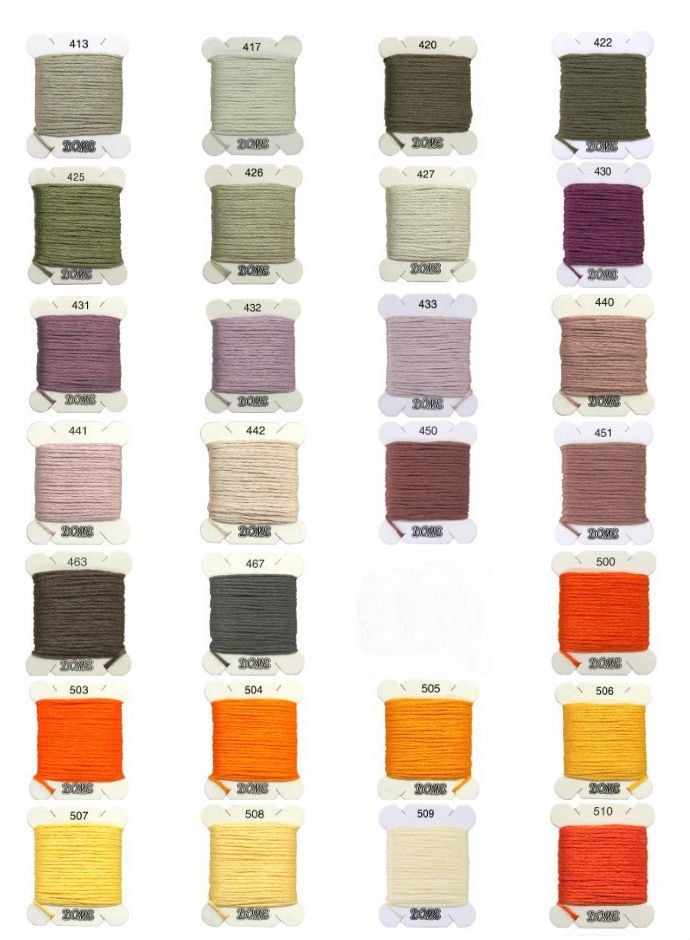 Dome Embroidery Floss Color Chart # 413 – 510