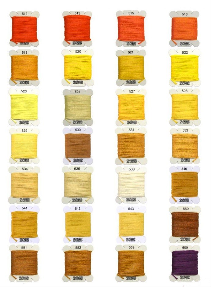 Dome Embroidery Floss Color Chart # 512 – 600