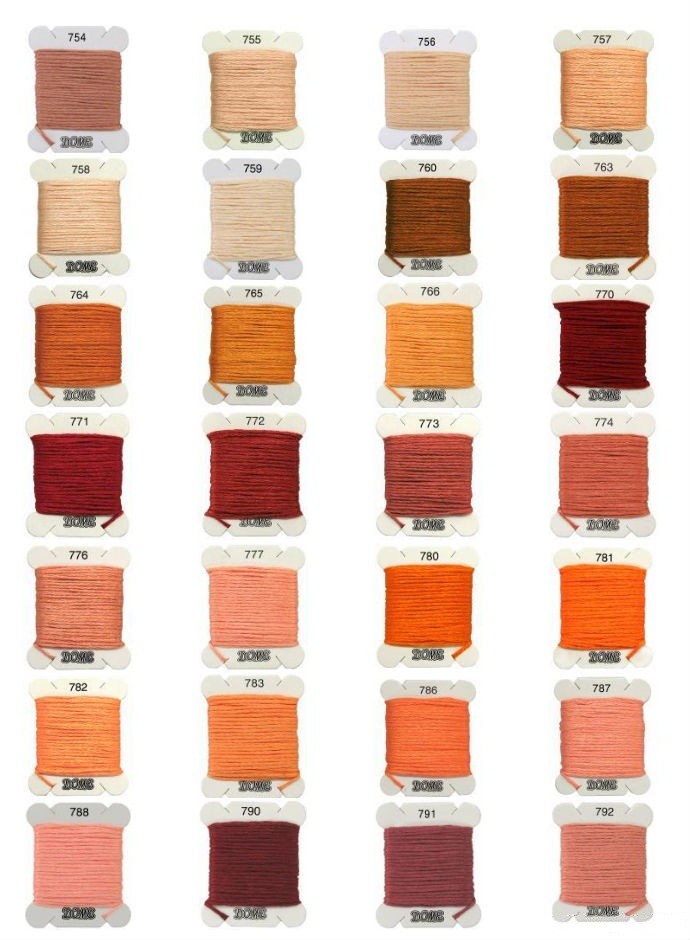 Dome Embroidery Floss Color Chart # 754 – 792