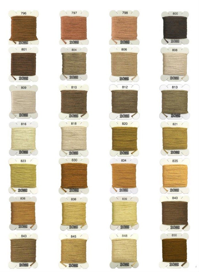 Dome Embroidery Floss Color Chart # 796 – 850