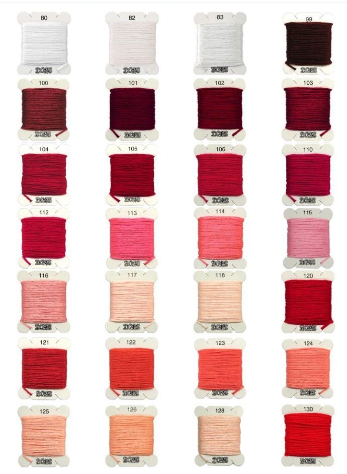 Dome Embroidery Floss Color Chart # 80 – 130
