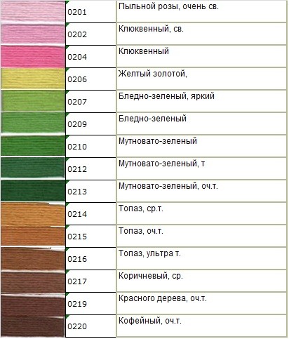 Мулине Гамма № 0200 — 0299