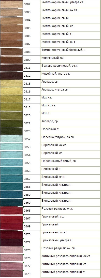 Мулине Гамма № 0800 — 0899