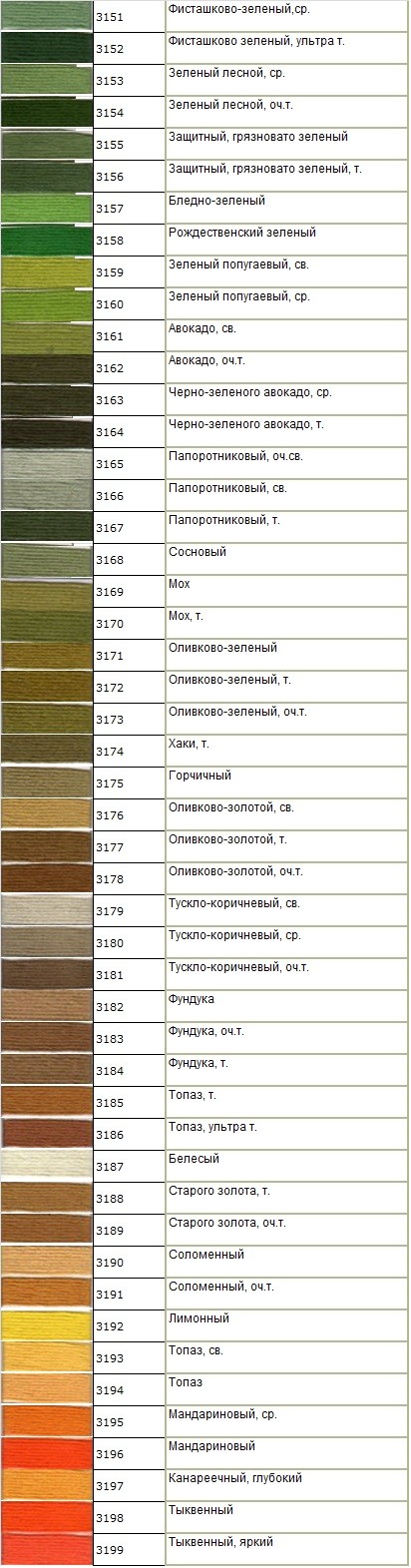 Мулине Гамма № 3151 — 3199