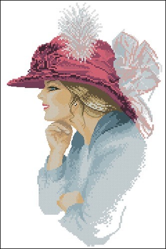 Elegant Lady in Pink Hat