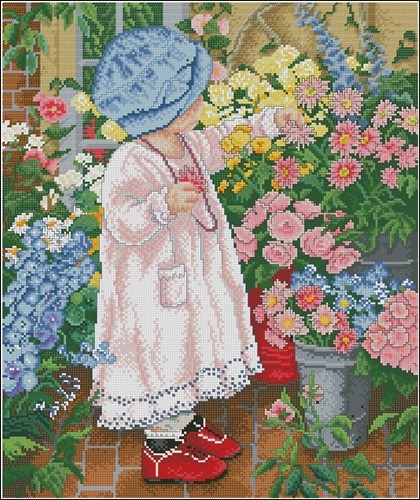 7550 Little Girl at the Flower Shop