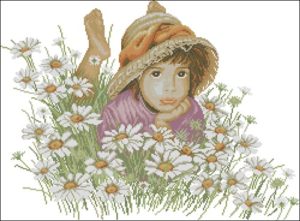 Little girl in a field of flowers Little girl in a field of flowers