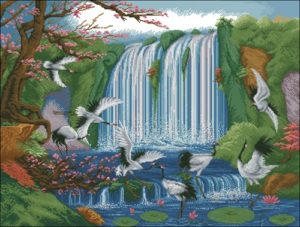 Журавли у водопада Журавли у водопада