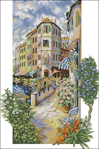Blooming Mediterranean Street