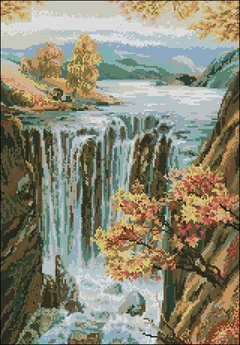Autumn Waterfall Landscape