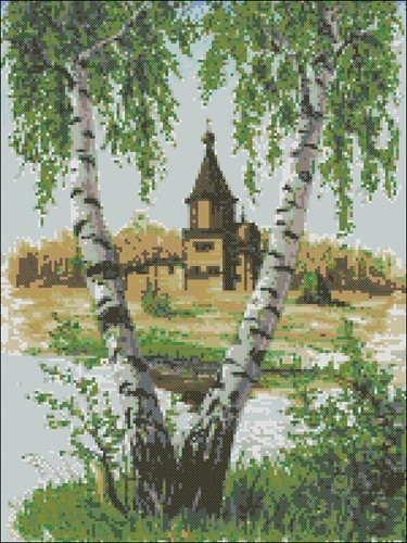Березки и церковь