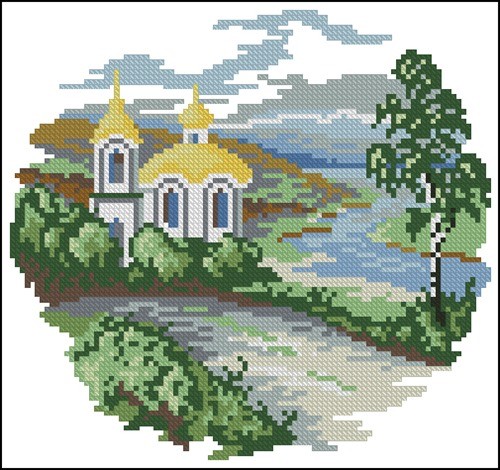 Церковь на фоне деревьев