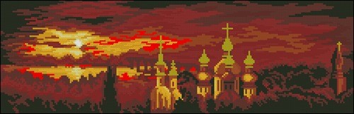 Закат и золотые купола