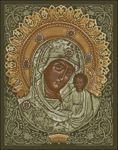 Icon of the Virgin with Golden Halo