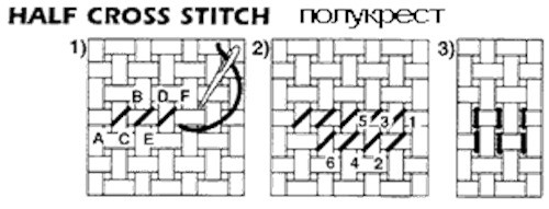 Half stitch «хаф-ститч» — полукрест