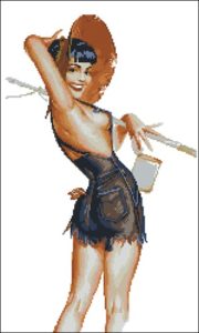 Pin-Up Girl with Fishing Rod Pin-Up Girl with Fishing Rod