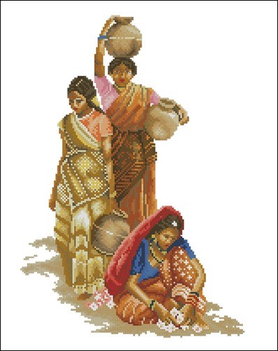 Indian Women Carrying Water Pots
