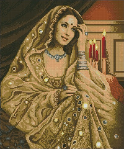 Indian Woman in Golden Sari