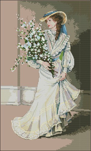 Victorian Lady with Daisies