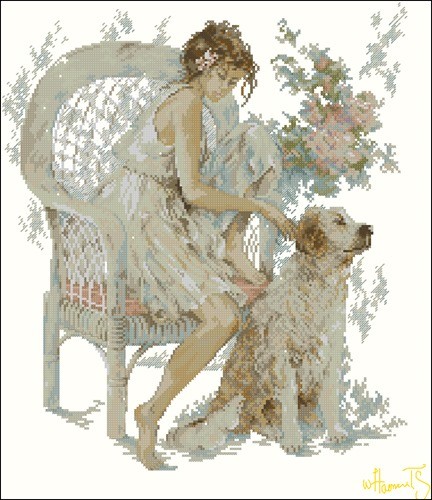 Girl with Her Dog
