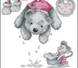 Bear Laundry Birth Sampler GIRL Bear Laundry Birth Sampler GIRL