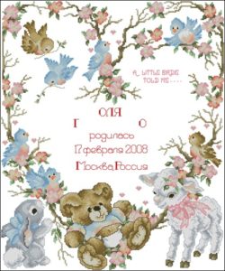 A Little Birdie Told Me Birth Sampler A Little Birdie Told Me Birth Sampler