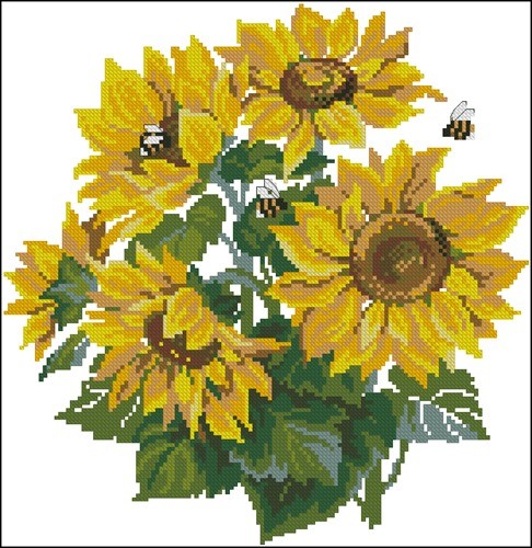 Sunflowers and Bees