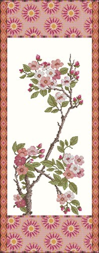 Board with cherry flowers