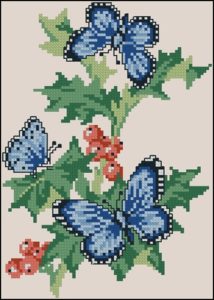 VK Butterflies on a Berry Branch VK Butterflies on a Berry Branch