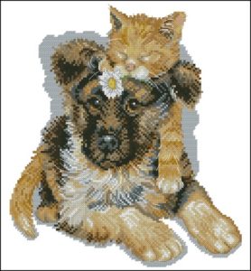 Друзья (кошка и собака) Друзья (кошка и собака)
