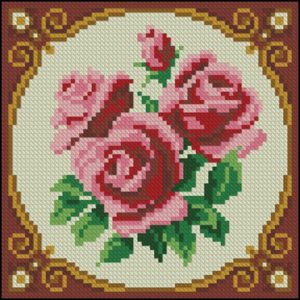 Розовые розы в круге Розовые розы в круге