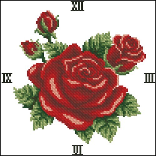 Elegant Roses Clock