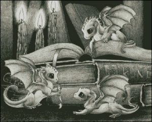 3 Baby Dragons (монохром)