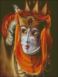 Golden Venetian Mask Portrait