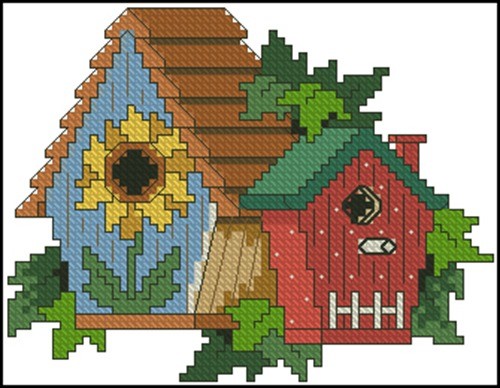 Cozy Twin Birdhouses