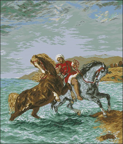 Moroccan Leading Horses from the Sea