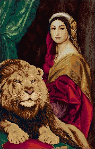 Woman with a Lion Companion