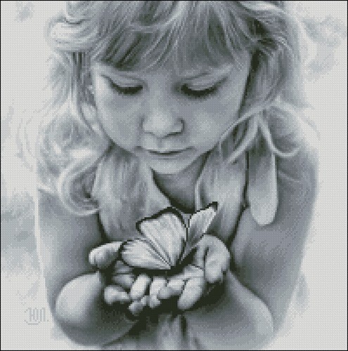 Girl Holding a Butterfly