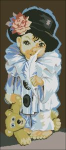 Little Pierrot with Teddy Bear Little Pierrot with Teddy Bear