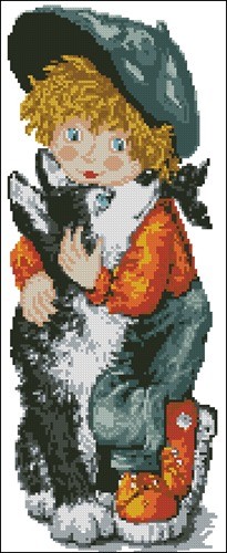 Boy with His Puppy
