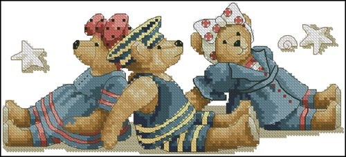 Three Bears at the Beach