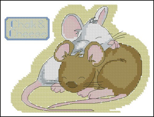 Cuddling Mice Duo