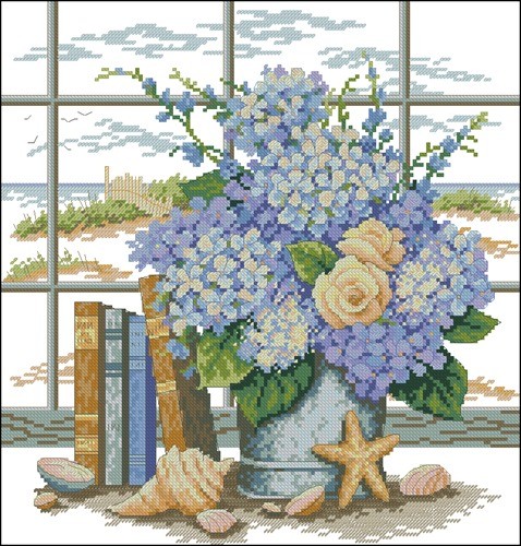 Hydrangeas and Shells
